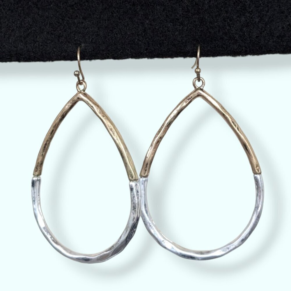 Two-Tone Tear Cut Out Earrings
